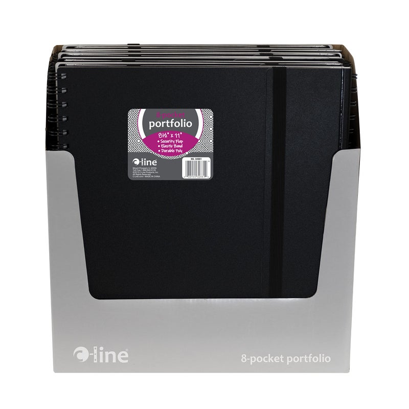 C-Line Eight-Pocket Portfolio with Security Flap, Polypropylene, 8.5 X 11, Black/White - Image 4